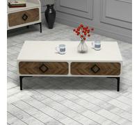 Hanah Home Samba Mesa de Centro Nogal y Crema