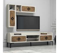 Hanah Home Samba Mueble para TV Nogal y Crema con Estantes
