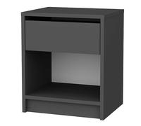 Hanah Home Scandinavian Nightstand Anthracite, 44,6 x 35,9 x 52,8 cm, 100% melamina revestida, 18 mm de Grosor, Elegante y Funcional para dormitorios Modernos