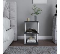 Hanah Home Scandinavian Nightstand Anthracite & White, 29,6 x 29,6 x 49,4 cm | 100% Melamine Coated Particle Board, 18 mm de Grosor | Solución de Almacenamiento Elegante y Funcional