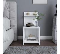 Hanah Home Scandinavian Nightstand, Blanco, 35,6 x 37,4 x 72 cm, 100% melamina revestida, 18 mm de Grosor, Elegante y Funcional para dormitorios Modernos