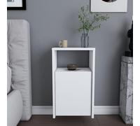 Hanah Home Scandinavian White Nightstand, 36 x 25,3 x 61,4 cm | 100% melamina revestida de partículas, 18 mm de Grosor, diseño Elegante para decoración Moderna de Hotel y hogar