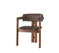 Hanah Home Sillón CO - 030 de Terciopelo Marrón y Nogal