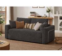 Hanah Home, sofá cama de dos plazas, color gris antracita, 100% tejido boucle, plegable en rollo