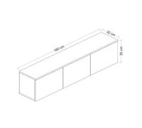 Hanah Home Elegante Soporte para TV con opción de Montaje en Pared, Acabado de mármol travertino, 160 cm x 35 cm x 32 cm, 100% melamina, 18 mm de Grosor, múltiples estantes para Salas de Estar