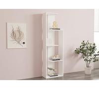 Hanah Home Soporte para Libros de Estilo escandinavo, Blanco, 50 x 160 x 19,6 cm, 100% melamina revestida, 18 mm de Grosor, Pared de montaña, Multiple Bandeja, solución de Almacenamiento Elegante