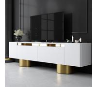 Hanah Home Soporte para TV Bohem Blanco y Dorado
