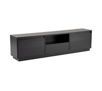 Hanah Home Soporte para TV Elegante y Resistente, Color Negro, 160 x 42 x 18 cm, Fabricado con Tablero de partículas Recubierto de melamina 100%, Grosor: 18 mm, oficinas Modernas en casa y