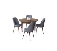 Hanah Home Tor - Baroque, Fume Juego de mesa y sillas de 5 piezas