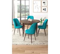 Hanah Home Tor - Baroque, Turquoise Juego de Mesa y Sillas de 5 Piezas