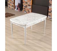 Hanah Home Trend Carrara Mesa de Comedor Extensible Blanco y Gris