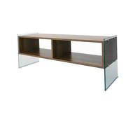 Hanah Home TV404 Soporte de TV Nogal con Cristal Templado