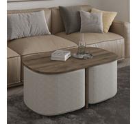 Hanah Home Twin Juego de mesas de café, Nogal antiguo
