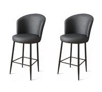 Hanah Home Uras Juego de 2 Taburetes de Bar Antracita y Negro