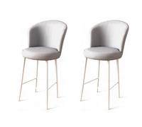 Hanah Home Uras Juego de 2 Taburetes de Bar Gris y Blanco
