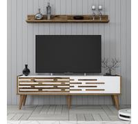 Hanah Home Valensiya 140 Mueble de TV Nogal y Blanco