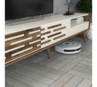 Hanah Home Valensiya Conjunto de Muebles de Salón Nogal y Crema