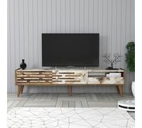 Hanah Home Valensiya Soporte para TV Nogal, Blanco y Mármol