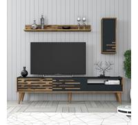Hanah Home Valensiya Unidad de TV Nogal y Antracita