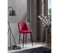 Hanah Home Vento - Juego de 2 Taburetes de Bar Rojo Claret y Negro