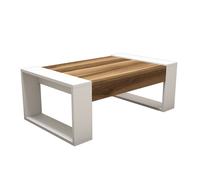 Hanah Home Venüs Mesa de Centro Nogal y Blanco