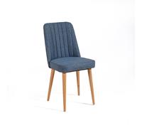 Hanah Home Vina Sandalye Azul Oscuro y Pino Atlántico