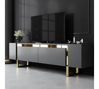 Hanah Home Yildiz Mueble para TV Antracita y Oro