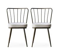 Hanah Home Yıldız - 985 V2 Juego de Sillas en Visón