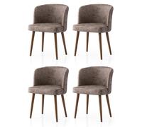 Hanah Home Zen - 4204 V4 Juego de 4 Sillas Negro y Visón