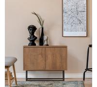 Hanah Home Zuri Consola Moderna e Industrial en Nogal y Negro
