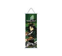 hanaiette 1 pieza Arte de Pared Premium Póster para Colgar, Pintura en Lienzo de Attack On Titan con Colgador de Madera tipo Pergamino, Decoración para Amantes del Anime (estilo3)