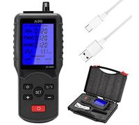 Hancaner Medidor de co2 Homologado 5 en 1 Medidor de Calidad del Aire TVOC HCHO Temperatura y Humedad Detector de CO2 con Pantalla LCD + 1 * 1800 mAh Batería de Litio + Cable USB +Caja de Embalaje
