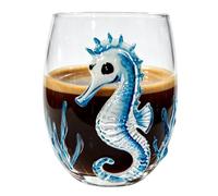 Handcrafted Stemless Glass Tumbler Features A Marine Life Theme, Bringing C