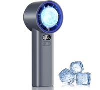 HandFan Ventilador turbo de mano de alta velocidad de 5200 mAh, potente ventilador de hielo de refrigeración de 13000 rpm, mini ventilador de CA portátil, 100 velocidades ajustables, pantalla digital,