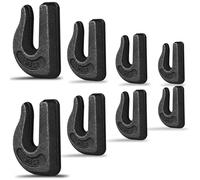 HANDRERLEE Paquete de 8 ganchos de agarre de cadena de soldadura de 3/8 pulgadas, gancho de cadena forjado G70, ganchos de agarre soldables resistentes para tractores, camiones, carretillas