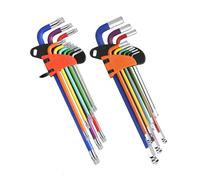HANDSKIT 18 Piezas Juego de Llaves Hexagonales,Juego de Llaves Allen Hexagonales con Cabezal Esférico 1,5mm-10mm,Seguridad Llaves Torx T10-T50 Estrella Llaves con Agujero para Motocicleta, Muebles
