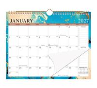 Hangable Ink-Resistant Plan Jan. 2027-June 2028 2027-2028 Wall Calendar | Yearly Wall Calendar 2027-2028 Wall Calendar for Home Office Reading Study Task Cleaning Exercise Workout