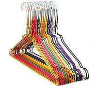 Hangerworld - Perchas Metálicas De Colores, Con Muescas Y Barra Para Pantalones, 40.5 cm, 100 Unidades