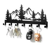 HANMONY - Estantería para llaves con estante para llaves multifunción, llavero para pared, bosque de montaña nevada, para pasillo, cocina