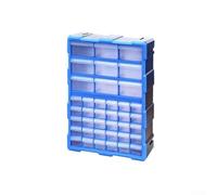 HanOaki Caja de almacenamiento de plástico transparente, organizador ABS de 18 cajones (39 cajones azules)