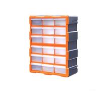 HanOaki Caja de almacenamiento de plástico transparente, organizador ABS de 18 cajones (naranja 18 cajones)