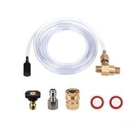 HanOaki Kit de inyector descendente para lavadora a presión de 5000 PSI, dispensador de jabón ajustable con juego de sifón de latón y acero inoxidable de conexión rápida de 3/8 pulgadas para limpieza