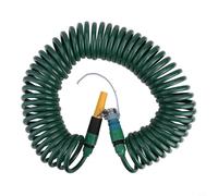 HanOaki Manguera de agua de jardín retráctil flexible con conector rápido, tubo de plástico fuerte para limpieza al aire libre y lavado de coches, verde (15 m)