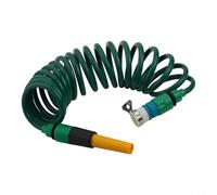 HanOaki Manguera de agua retráctil flexible para jardín con conector rápido, tubo de plástico fuerte para limpieza al aire libre y lavado de coches, verde (5 m)