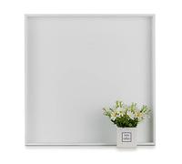 Hanobe Bandeja otomana cuadrada grande: modernas bandejas decorativas extragrandes blancas con asas recortadas para sala de estar, mesa de café, hogar, 20 pulgadas