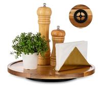 Hanobe Mesa Redonda de Madera de Acacia de 30 cm, Bandeja Decorativa para Mesa de café, Centro de Mesa, Organizador de Cocina para mostrador de gabinete