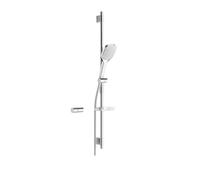 Hansa Activejet - Conjunto de ducha con manguera, barra y ducha de mano, 1 chorro, blanco/cromo 84370210
