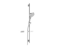 Hansa Activejet - Conjunto de ducha con manguera, barra y ducha de mano, 3 chorros, gris claro/cromo 84370130