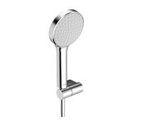 Hansa Activejet - Conjunto de ducha con manguera, soporte y ducha de mano, 1 chorro, gris claro/cromo 84380113
