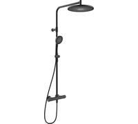 Hansa Aurelia - Conjunto de ducha con termostato, diámetro 30 cm, 3 chorros, negro mate 4719910333